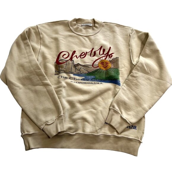 Cherry LA Sunshine Mountains Sweatshirt in Cream - Picture 1 of 4